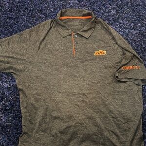 Stadium Athletics Charcoal and Orange Polo Shirt